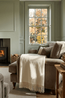 Supersoft Herringbone Lambswool Throw Oatmeal - The Irish Country Home
