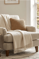 Supersoft Herringbone Lambswool Throw Oatmeal - The Irish Country Home