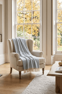 Supersoft Herringbone Lambswool Throw Ice Blue - The Irish Country Home