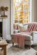 Supersoft Herringbone Lambswool Throw Pale Pink - The Irish Country Home