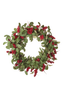 Artificial Eucalyptus and Red Berry Wreath