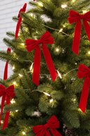 Red Velvet Bow 21cm Set of 6