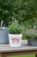 Pink Bow Planter, 18cm
