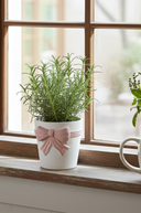 Pink Bow Planter, 18cm