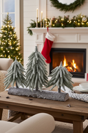 Frosted Festive Trees on a Stand