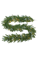 Artificial Spruce Pine Christmas Garland With 100 LED Lights 9ft/2.75m