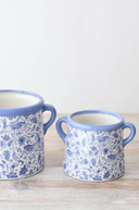 Floral Hare Blue Pot, 15cm