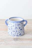 Floral Hare Blue Pot, 15cm
