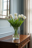 Faux White & Green Tulip Bunch
