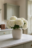 Bunch of 6 Faux White Mophead Hydrangeas