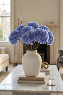 Faux Dark Blue Hydrangea Stem