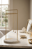Gold & Marble Look Jewellery Stand 15x10x30cm