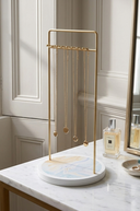 Gold & Marble Look Jewellery Stand 15x10x30cm