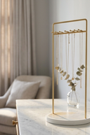 Gold & Marble Look Jewellery Stand 15x10x30cm