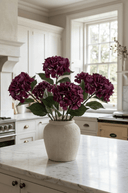 Faux Dried Burgundy Hydrangea Stem - The Irish Country Home
