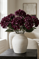 Faux Dried Burgundy Hydrangea Stem - The Irish Country Home