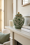 Green & White Floral Ceramic Ginger Jar 17cm