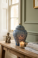 Blue & White Floral Ceramic Ginger Jar 19.5cm
