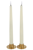 Warm White LED Ivory Dinner Candles 11in