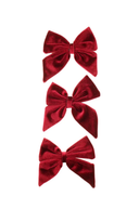 Burgundy Velvet Bows 14cm, Pack of 3