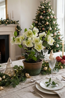 White Frosted Hellebore in Pot 46cm