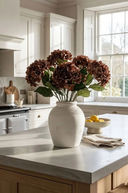 Faux Dried Brown Hydrangea Stem 60cm
