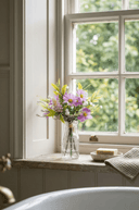Faux Daisies and Gypsophila in a Milk Bottle 22cm - The Irish Country Home