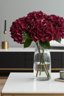 Faux Dried Burgundy Hydrangea Stem