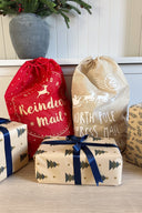 “Reindeer Mail” Hessian Style Sack