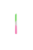 Set of 4 Dipdye Taper Candles in Green, White and Pink