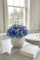 Faux Blue Hydrangeas in Ribbed Pot - The Irish Country Home