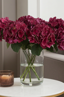 Faux Dried Burgundy Hydrangea Stem