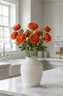 Faux Fluffy Orange Ranunculus Spray - The Irish Country Home
