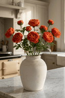 Faux Fluffy Orange Ranunculus Spray - The Irish Country Home