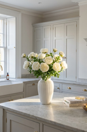 Faux Fluffy White Ranunculus Spray