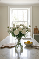 Faux Fluffy White Ranunculus Spray
