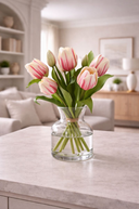 Faux Fresh Touch Tulip Bunch Pink Cream-Pink