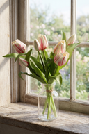 Faux Fresh Touch Tulip Bunch Pink Cream-Pink