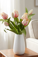 Faux Fresh Touch Tulip Bunch Pink Cream-Pink