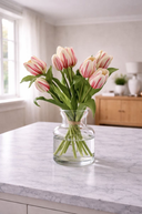 Faux Fresh Touch Tulip Bunch Pink Cream-Pink
