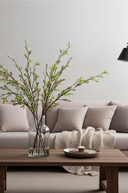 Faux Green & Cream Willow Kitten Branch