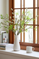 Faux Green & Cream Willow Kitten Branch