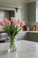Faux Light Pink Parrot Tulip Bunch