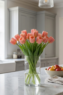 Faux Light Pink Tulip Bunch