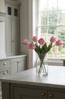 Faux Pink White Parrot Tulip Bunch