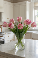 Faux Pink White Parrot Tulip Bunch