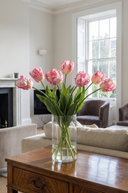 Faux Pink White Parrot Tulip Bunch