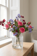 Faux Rose, Daisy and Astrantia in Glass Vase - The Irish Country Home