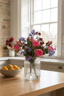 Faux Rose, Daisy and Astrantia in Glass Vase - The Irish Country Home