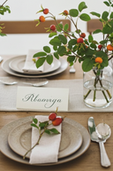 Faux Rosehip And Faux Silk Foliage Spray